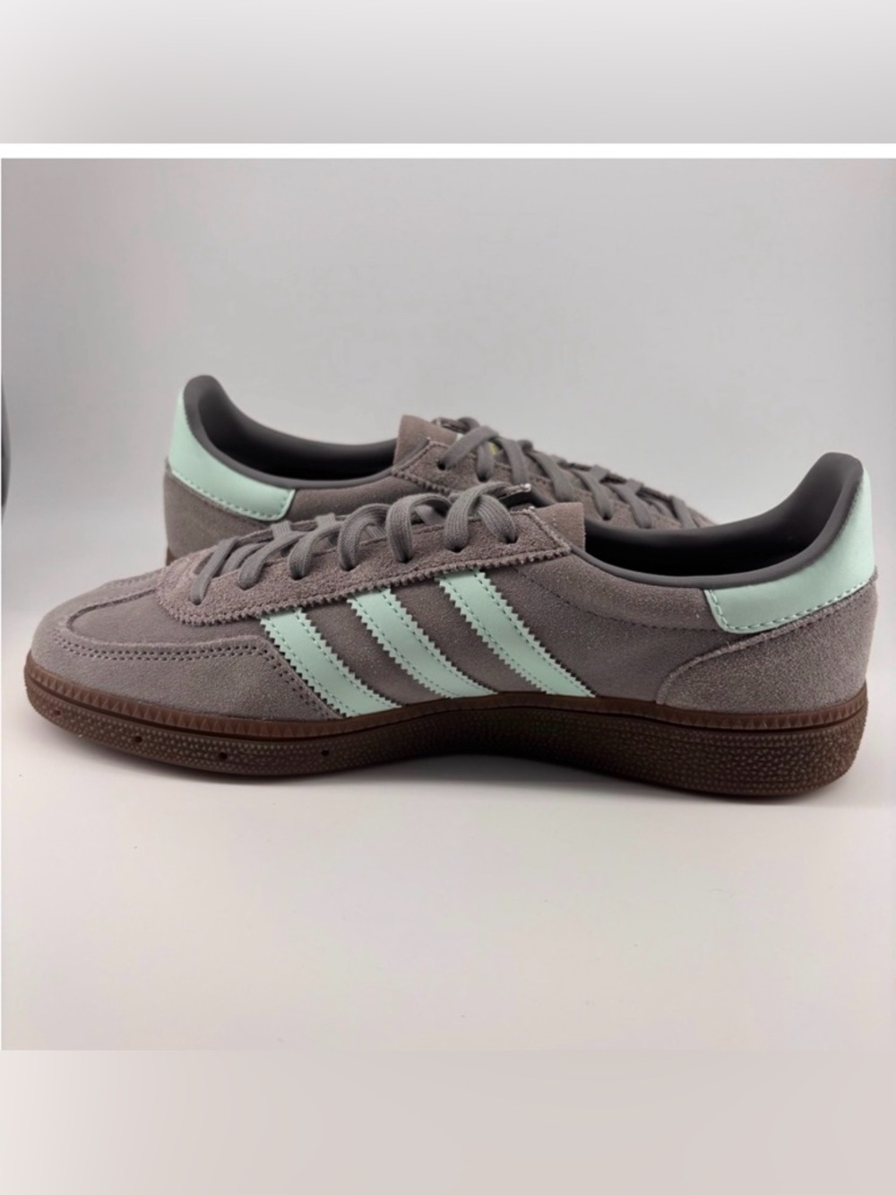 NWT Adidas Womens Handball Spezial Gray Mint Suede Sneakers Size 6.5 (w 8.5) - Picture 3 of 6